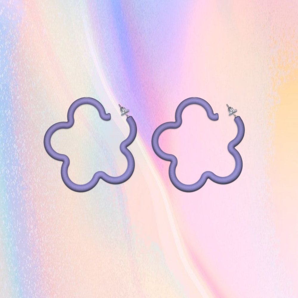 FASHION PURPLE FLOWER EARRINGS TRENDY